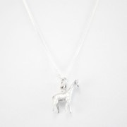 Silver giraffe necklace