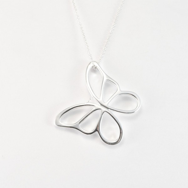 Silver butterfly necklace