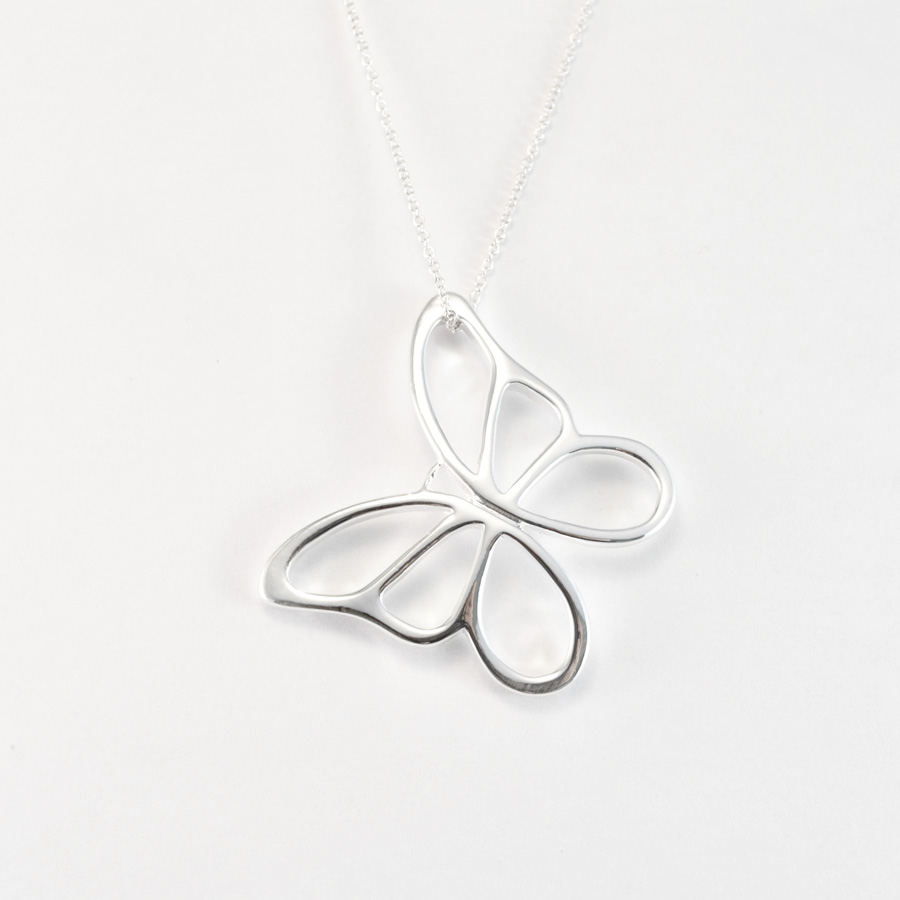 Silver butterfly necklace