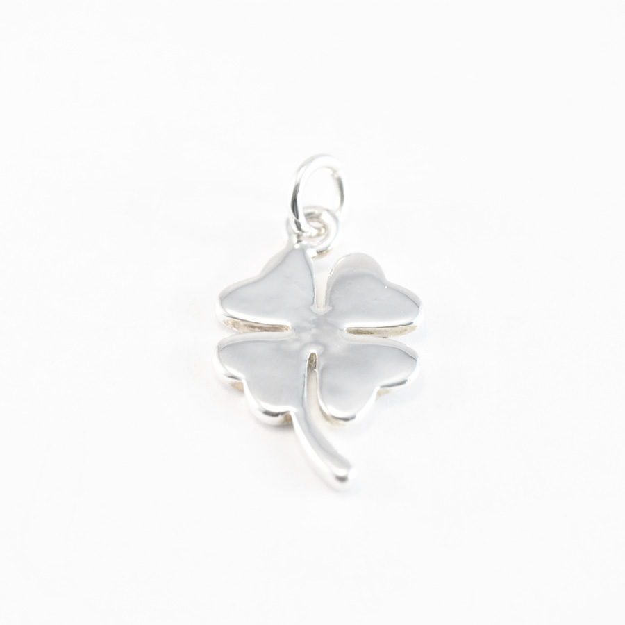 silver four leaf clover necklace
