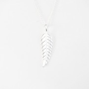 silver feather necklace