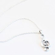 Silver Treble Clef Necklace