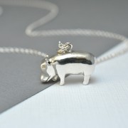 Silver Hippo Necklace