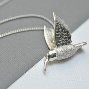 silver hummingbird necklace