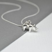 Silver Rhino Necklace